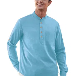 Edin Men Solid Cotton Kurtas-picture-24