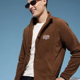 HERE&NOW Typography Embroidered Fleece Tailored Jacket-picture-25