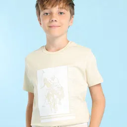 U.S. Polo Assn. Kids Boys Brand Logo Printed Round Neck Cotton Regular Fit T-shirt-picture-29