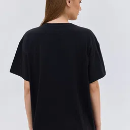 COVER STORY Women Embellished Solid Cotton T-shirt image 2