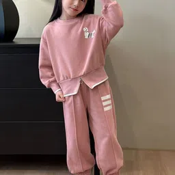 LULU & SKY Girls Round Neck Sweatshirt With Joggers-picture-41