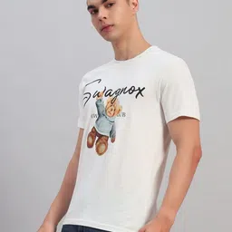 SWAGNOX Men Typography Printed Round Neck Cotton Regular Fit T-shirt image 5