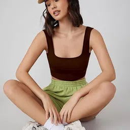 SHAHVEER CREATION Women Pack Of 2 Square Neck Cotton Fitted Crop Top image 5