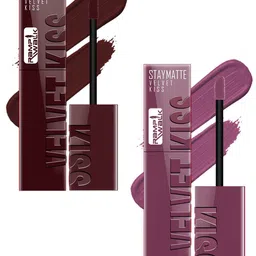 Ramp Walk Velvet Kiss Set Of 2 Liquid Lipstick - 3.5 ml Each - Dark Maroon - Dark Muave-picture-26