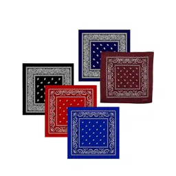 S4S Unisex Pack of 5 Pure Cotton Printed Bandana Headband-image-83