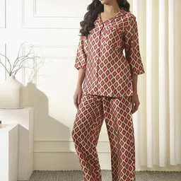 Anouk Printed Polo Collar Top With Trouser Co-Ords image 4