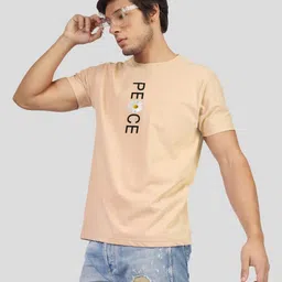 Greylongg Men Typography Printed Applique T-shirt image 3