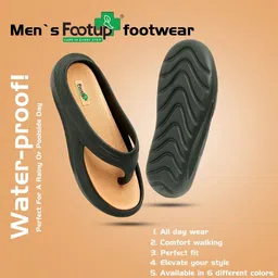 DOCTOR HEALTH SUPER SOFT Men Olive & Beige Solid Casual Thong Flip-Flops image 2