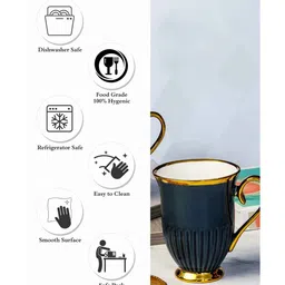 roxx Porcelain Coffee/Tea Gold Design Large Mug Set of 2pcs image 5