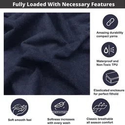 blufurn 200 TC Cotton King Solid Fitted (Elastic) Bedsheet image 4