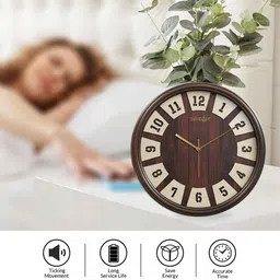 random Classic Brown Plastic Wall Clock image 4