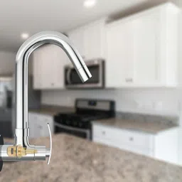gloxy by gloxy Deck Mounted Brass Kitchen Sink Mixer Tap with Swivel Spout and Connection Faucet Set image 3