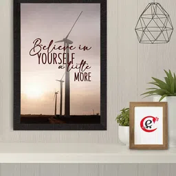 eCraftIndia Grey & Beige Motivational Quote Printed Framed UV Art Painting image 4