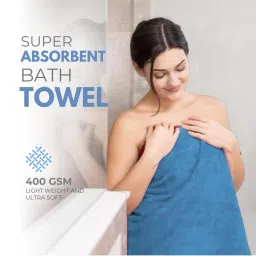 Black Gold Bath Towels 400 Gsm Lightweight Ultra-Soft Plain Royal Blue (Pack Of 4) image 2