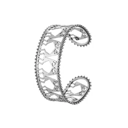 Voylla Silver-Plated Oxidised Cuff Bracelet image 2