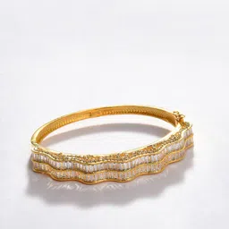 SOHI Women Gold-Toned Stoned Studded Kada Bracelet image 2