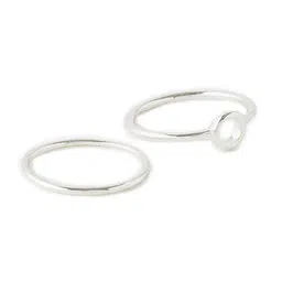 Accessorize London Women Set of 2 Cut Out Circle Stacking Ring image 2