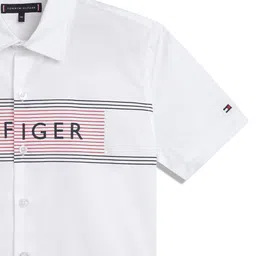 Tommy Hilfiger Boys Brand Logo Printed Regular Fit Casual Shirt image 2