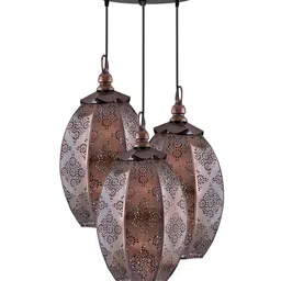 Homesake Black & Copper-Toned Self Design Moroccan Handcrafted Cluster Lights image 2