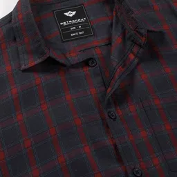 Metronaut Classic Slim Fit Cotton Tartan Checks Opaque Checked Casual Shirt image 5