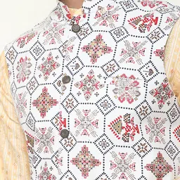 SOJANYA Ethnic Motifs Printed Regular Straight Kurta with Churidar image 4