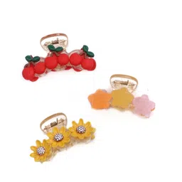 Yellow Bee Set of 3 Girls Yellow & Red Claw Clip image 4