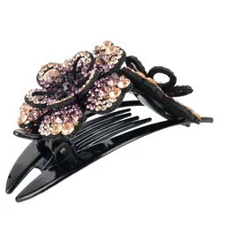 MIZORRI Women Black & Brown Beaded Claw Clip image 4