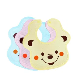 The Little Lookers Infants Kids Pack of 3 Multicolour Printed Cotton Bibs image 4