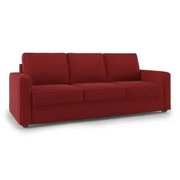 urban ladder create Apollo 3 Seater Fabric Sofa in Salsa Red Colour image 3
