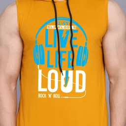 SLOWLORIS Men Printed Hooded Gym Vests image 2