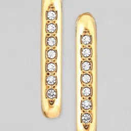 Rubans Voguish 18K Gold-Plated Geometric Half Hoop Earrings image 3
