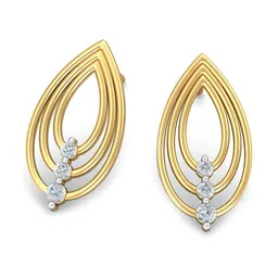 KUBERBOX Talisman 18KT Diamond-Studded Gold Stud Earrings- 2.38 gm image 2