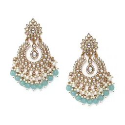 Cierra Gold Plated Pearl Contemporary Chandbalis image 3