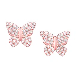 GIVA Rose Gold-Plated 925 Sterling Silver Butterfly Shaped Zircon Studs Earrings image 3