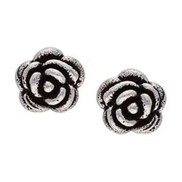 KAI JEWEL 92.5 Sterling Silver Rhodium-Plated Contemporary Stud Earrings image 2