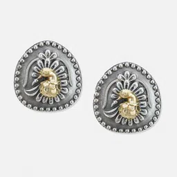 ATIBELLE Silver-Plated Peacock Shaped Studs Earrings image 2