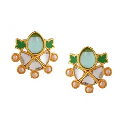 Voylla Gold-Plated Contemporary Studs Earrings image 2