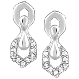 GIVA 925 Sterling Silver Rhodium-Plated Zircon Studded Contemporary Studs image 2