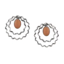 DASTOOR Silver-Plated Contemporary Studs Earrings image 2