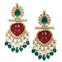 VATSALYA creation Gold-Plated Classic Drop Earrings image 4