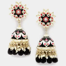 Kennice Gold-Plated Dome Shaped Jhumkas Earrings image 3