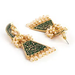 HOT AND BOLD Gold-Plated Teardrop Shaped Jhumkas Earrings image 2