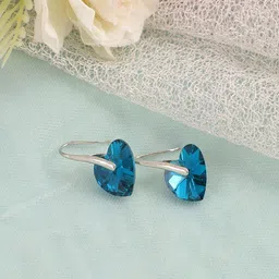 UNIVERSITY TRENDZ Silver Plated Crystal Studded Drop Earrings image 4