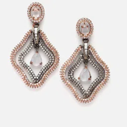 ZENEME Diamond Shaped Drop Earrings image 2