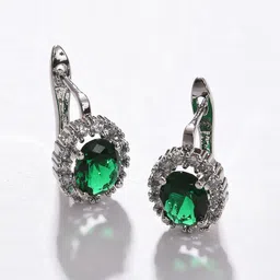 SOHI Green Contemporary Drop Earrings image 2