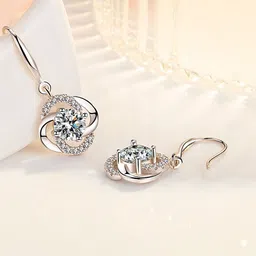 MYKI Silver-Plated Contemporary Drop Earrings image 2