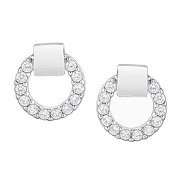 GIVA 925 Sterling Silver Rhodium-Plated Zircon-Studded Contemporary Studs Earrings image 2