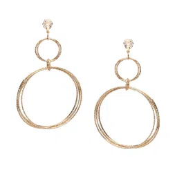CHOCOZONE Women Set Of 3 Gold-Toned Contemporary Drop Earrings image 5
