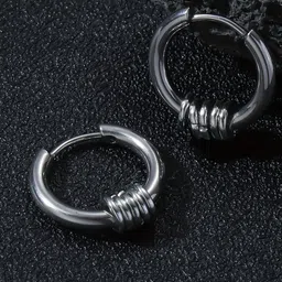 VAGHBHATT Stainless Steel Classic Hoop Earrings image 2