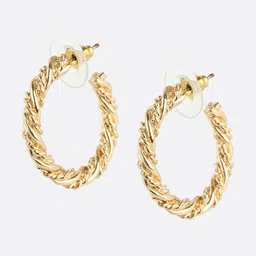 Adwitiya Collection Gold Plated Half Hoop Earrings image 3